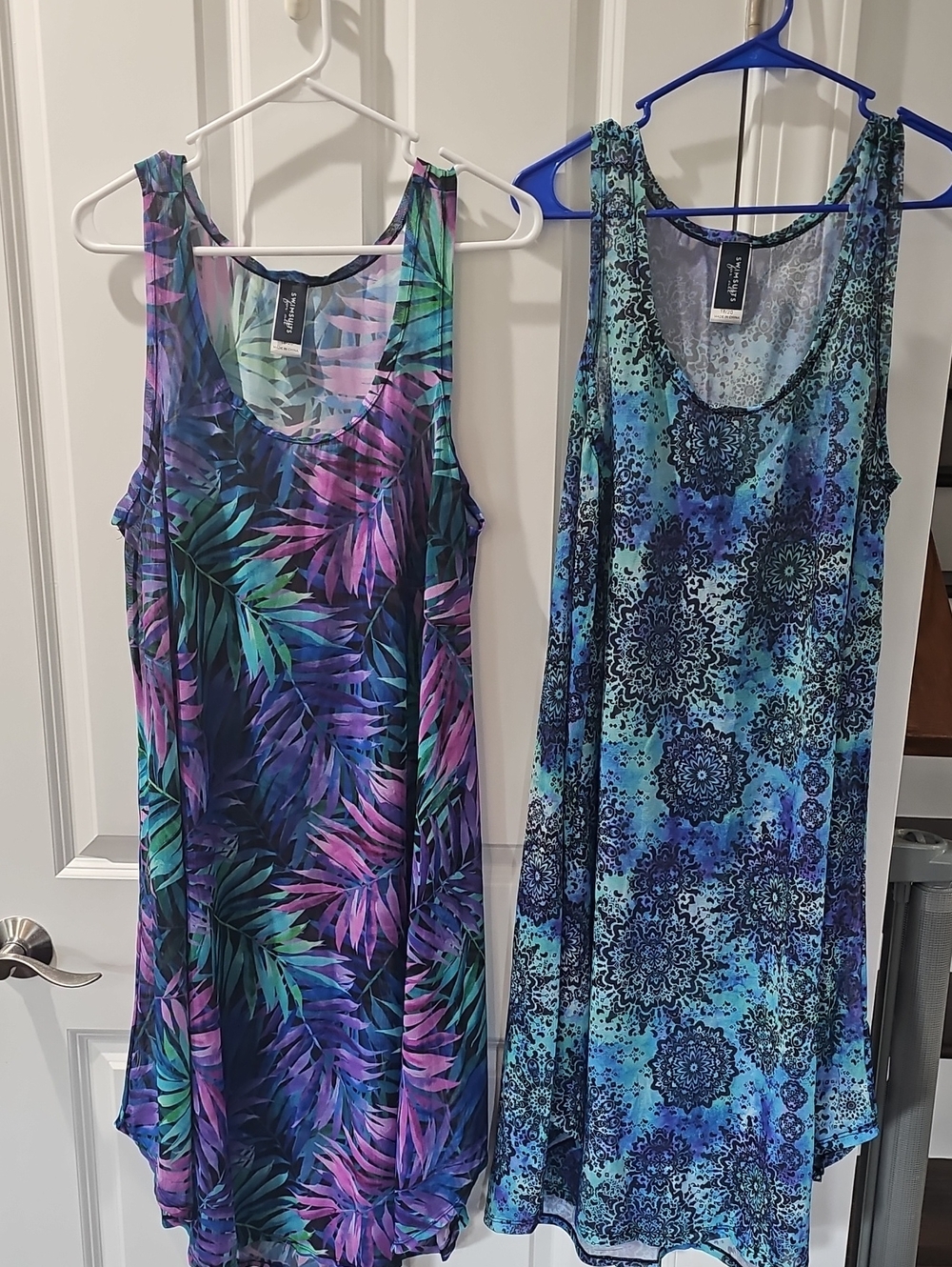 Bundle Of 2 Swimsuits For All Sleeveless Tropical & Paisley Cover Ups